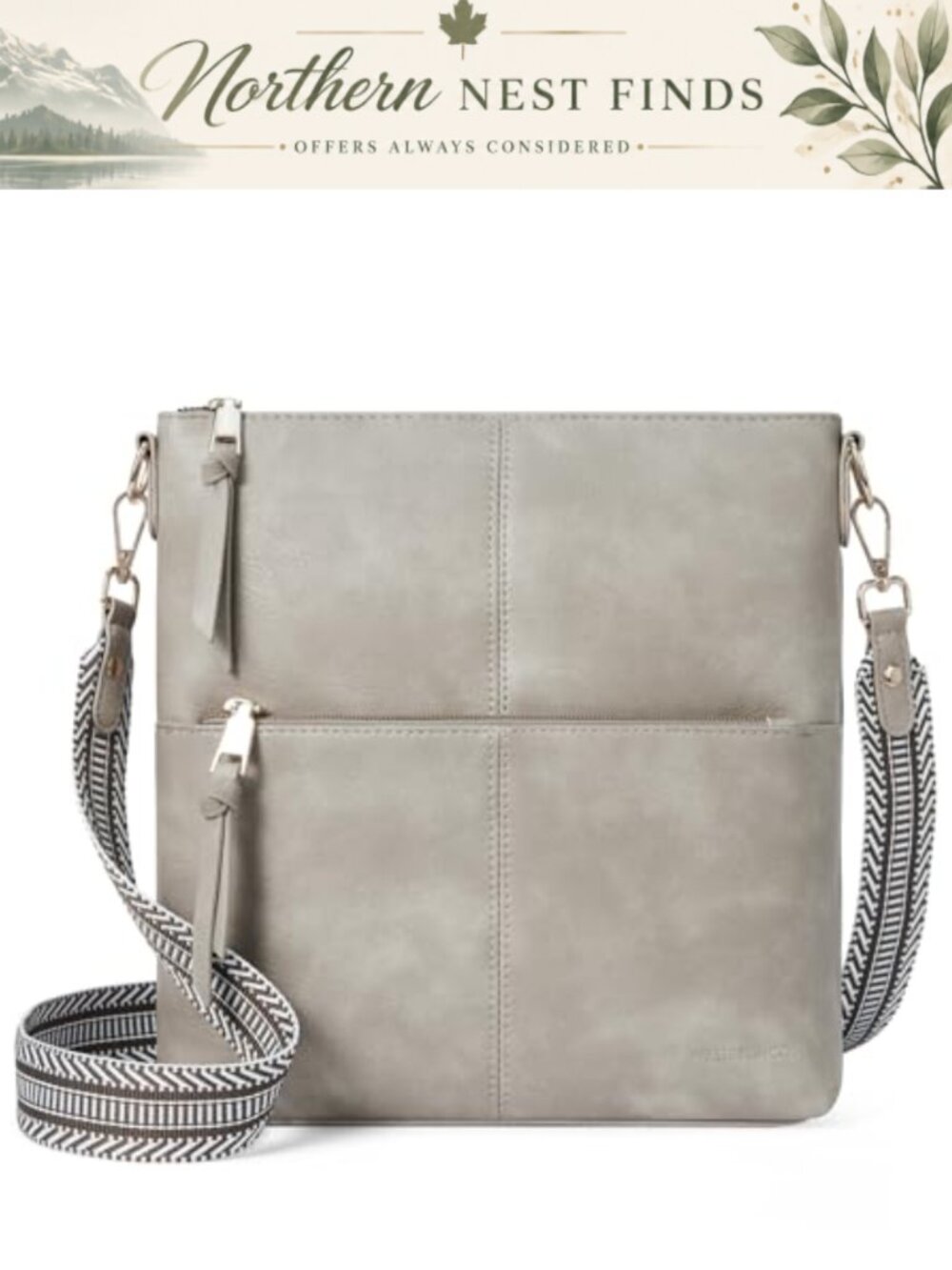 Vegan Leather Crossbody Purse Medium Women Shoulder Bag Guitar Strap